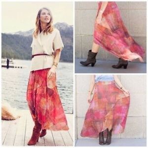 Anthropologie Fallen Sun Maxi Skirt